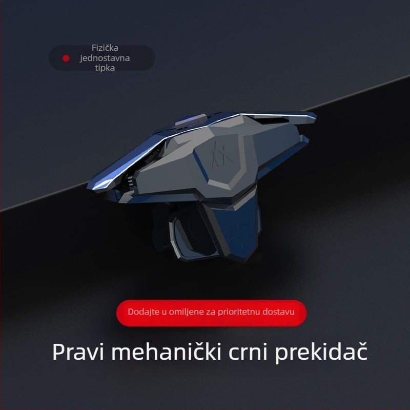 JS66 gaming kontroler s pulsnim gumbom za PUBG Mobile, Naraka Bladepoint i CrossFire — USB sučelje, ABS kućište, bez vibracija, za iOS i Android