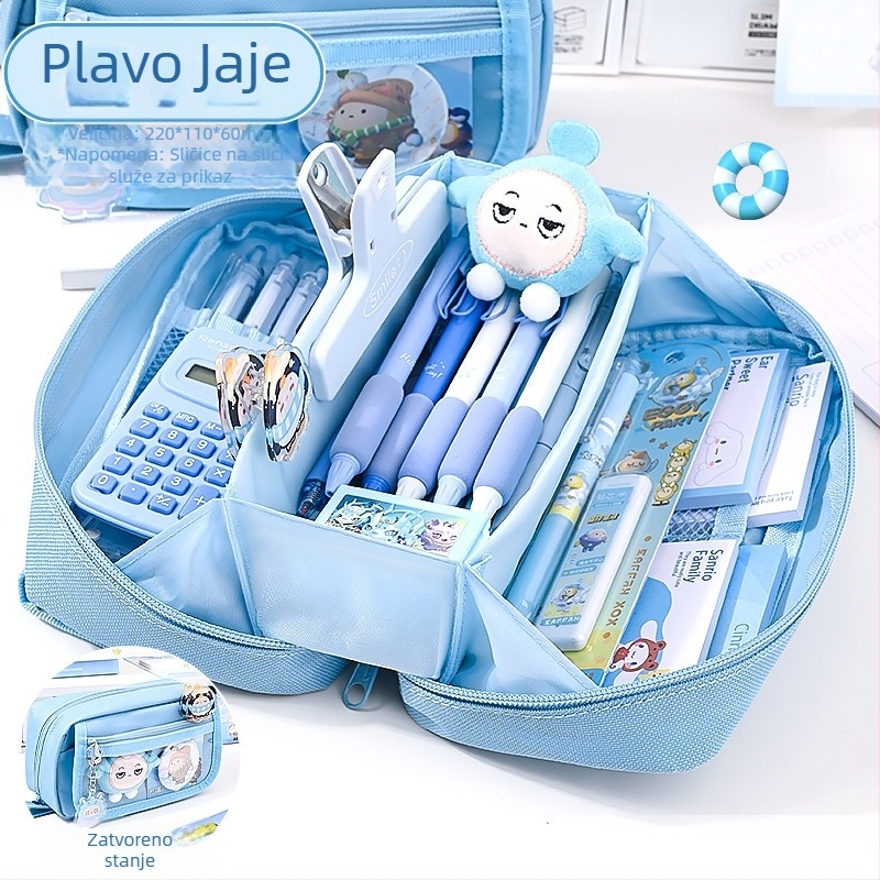 Twiale Tianyu platneni neseser za olovke – unisex, korejskog stila školska torba za pribor, velika kapaciteta