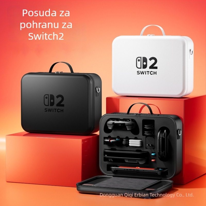 Torba za pohranu Nintendo Switch 2 s EVA materijalom i naramenicom, kompatibilna sa Switch 2, kutija velike kapacitete za kartice igara — dimenzije 36×28.5×13 cm, težina 960 g