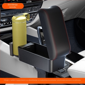 Automobilska višefunkcionalna kutija naslona za ruku s izvlačnim spremnikom, kožna, model 3091, Deep Auto