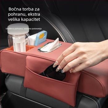 Meinan kožna podložka za kutiju naslona za ruku – univerzalna automobilska jastučnica za središnju konzolu s podrškom za ugradnju i prilagodbom