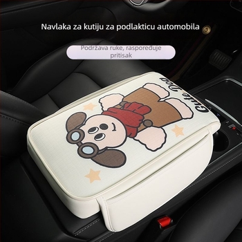 Pokrov kutije naslona za ruke automobila — dizajn karikatura božica, središnji jastučić za lakat, zgušćeni i produljeni