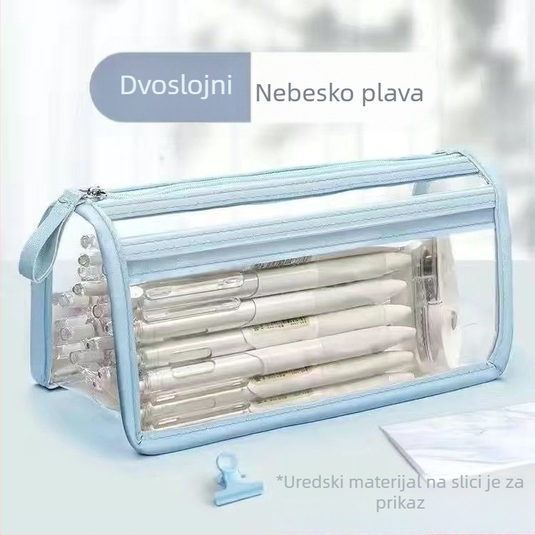 Prozirna pernica za olovke, Marka Unique Item, PVC materijal, Japanski stil, Univerzalni dizajn, IP dozvola: Ne
