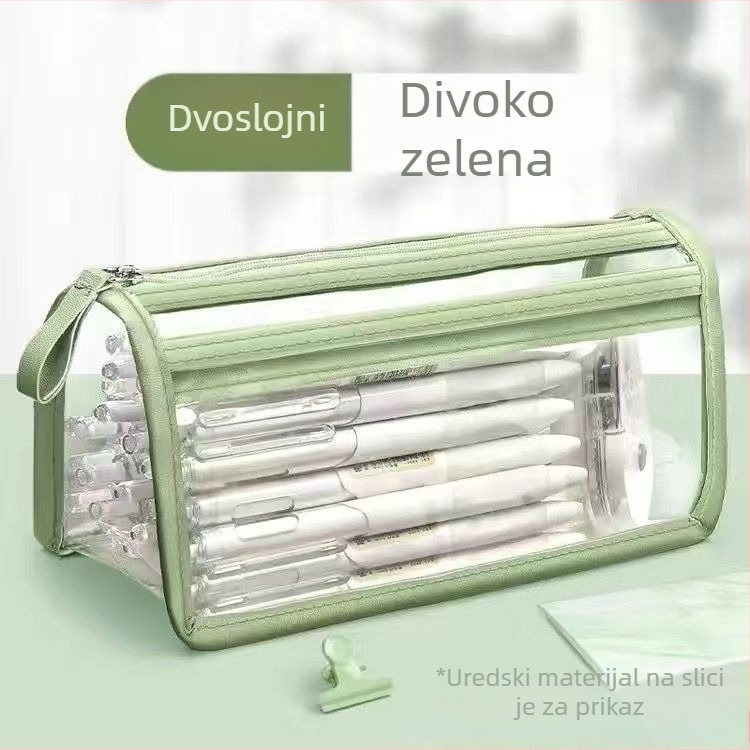 Prozirna pernica za olovke, Marka Unique Item, PVC materijal, Japanski stil, Univerzalni dizajn, IP dozvola: Ne