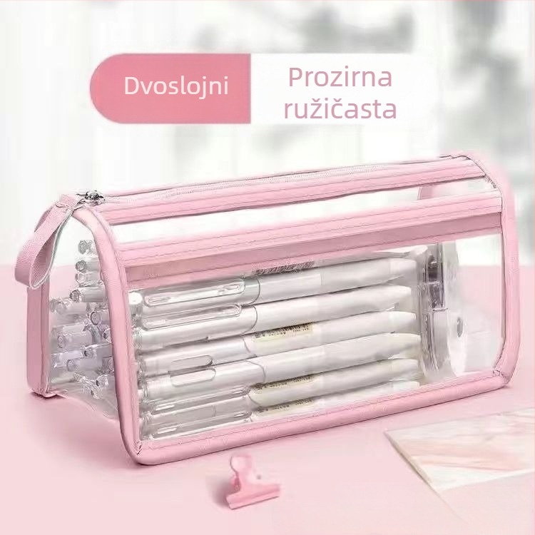 Prozirna pernica za olovke, Marka Unique Item, PVC materijal, Japanski stil, Univerzalni dizajn, IP dozvola: Ne