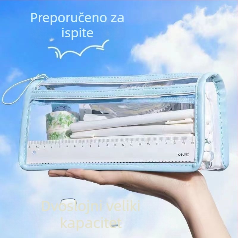 Prozirna pernica za olovke, Marka Unique Item, PVC materijal, Japanski stil, Univerzalni dizajn, IP dozvola: Ne