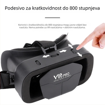 VR naočale za mobitel, kaciga za virtualnu stvarnost za filmove i igre | Zaslon: 300; Ulaz videa: telefon; Razlučivost: 720-1080; Veličina zaslona: 4-7
