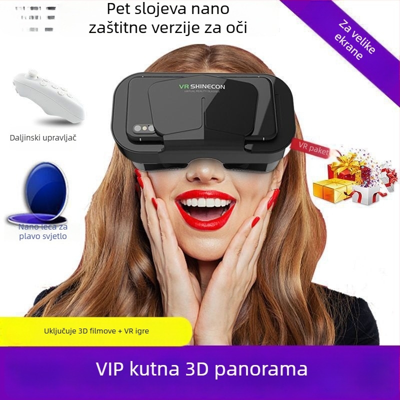 VR naočale – Impresivan 3D headset za pametni telefon, kućno kino • Zaslon: 32, Razlučivost: Bez zaslona, Pametno nosivo uređaj