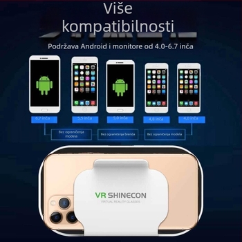 VR naočale, 3D stereoskopsko kino, virtualna stvarnost, panoramsko uranjanje, za pametni telefon