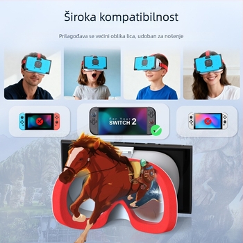 VR slušalice kompatibilne s Nintendo Switch 2, na glavi, 32-inčni zaslon, model: VR naočale za nošenje