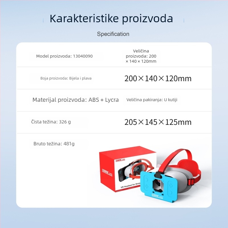 VR slušalice kompatibilne s Nintendo Switch 2, na glavi, 32-inčni zaslon, model: VR naočale za nošenje