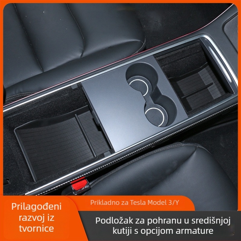 Mat za pohranu naslona za ruku za Tesla Model 3/Y, protuklizni i otporan na prljavštinu (Materijal: Drugo; Obrada/Prilagodba: Bez prilagodbe; Značka: Drugo)