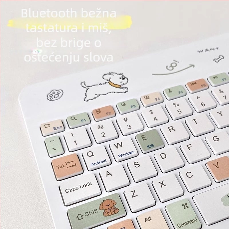 Bežično Bluetooth tipkovnica za tablet, kompatibilna s Apple iPad, Huawei MatePad Air 12 i Xiaomi Pad7 uz ergonomska podršku