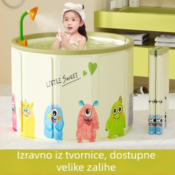 Sklopiva dječja kada za kupanje, PVC materijal, za djecu, s kontrolom temperature i funkcijom mjehurića