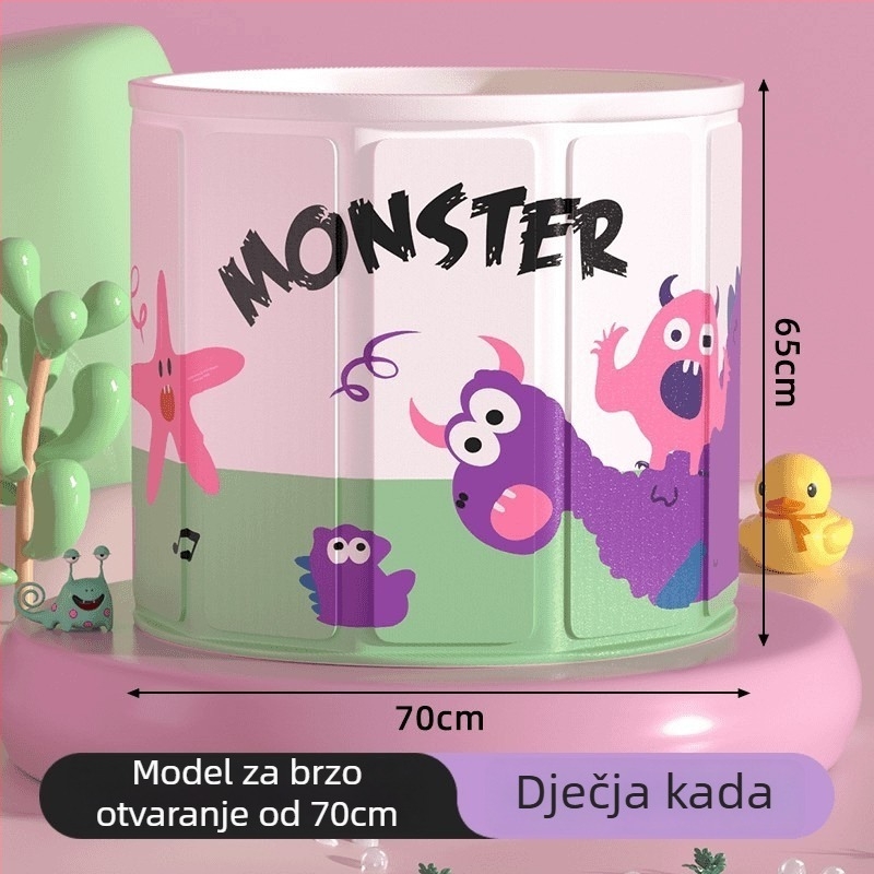 Sklopiva dječja kada za kupanje, PVC materijal, za djecu, s kontrolom temperature i funkcijom mjehurića