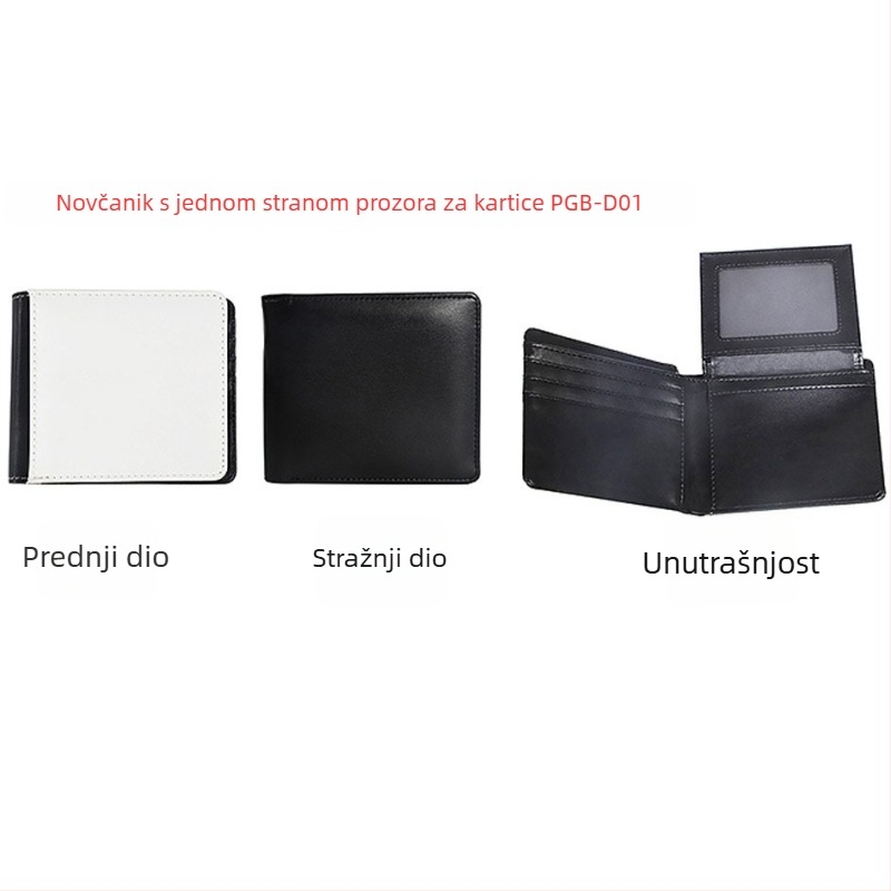PU kožni novčanik s džepom za kartice i novčiće, površina pogodna za sublimaciju, svakodnevna upotreba