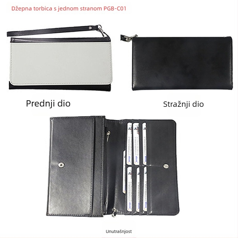 PU kožni novčanik s džepom za kartice i novčiće, površina pogodna za sublimaciju, svakodnevna upotreba