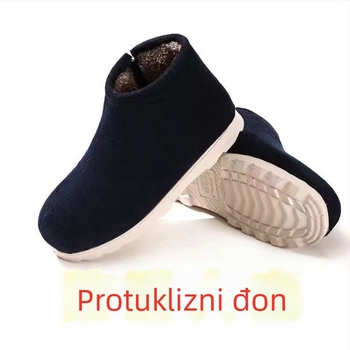 Unisex pamučne kućne papuče s debelim đonom u etničkom stilu, protivklizne i otporne na habanje za zimu