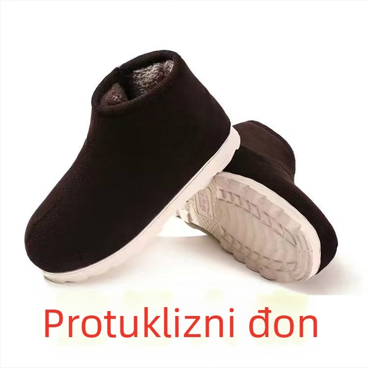 Unisex pamučne kućne papuče s debelim đonom u etničkom stilu, protivklizne i otporne na habanje za zimu
