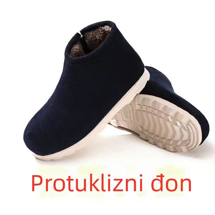 Unisex pamučne kućne papuče s debelim đonom u etničkom stilu, protivklizne i otporne na habanje za zimu