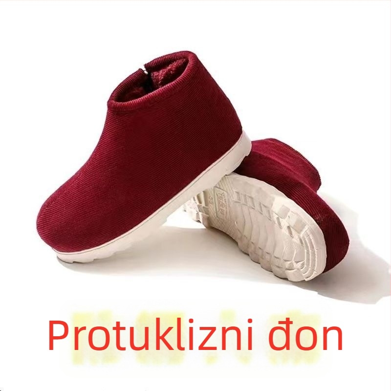Unisex pamučne kućne papuče s debelim đonom u etničkom stilu, protivklizne i otporne na habanje za zimu