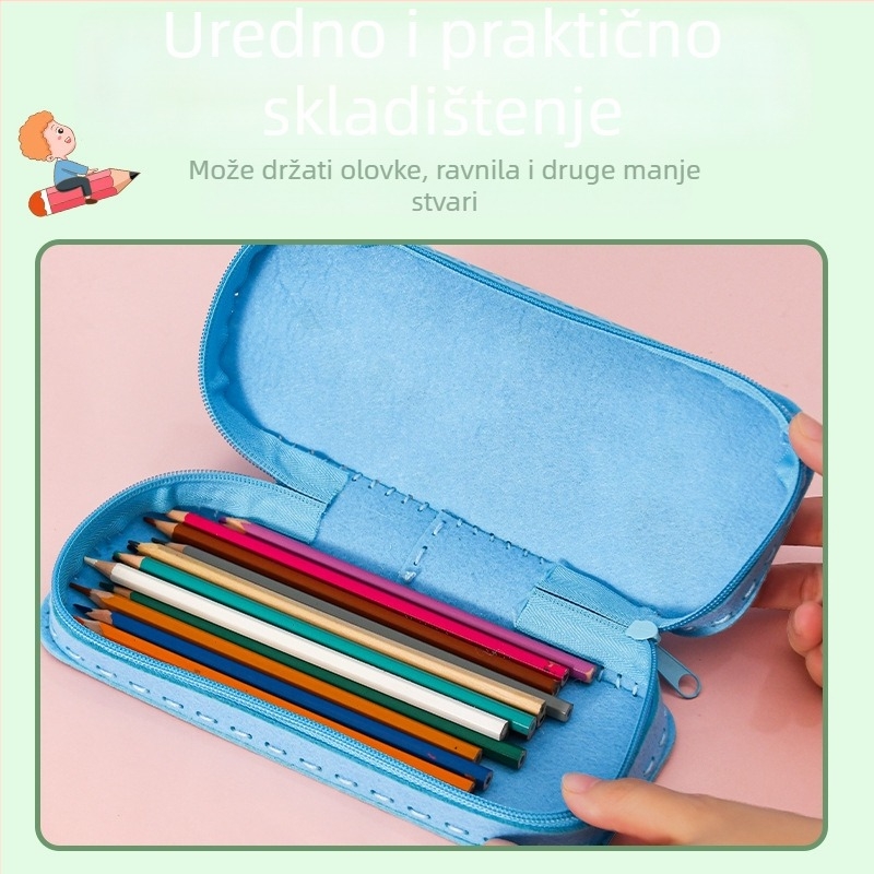Ručni izrađeni neseser s crtanim dizajnom za predškolce, DIY šivanje, materijal tkanina, pogodan za djecu od 4 do 6 godina