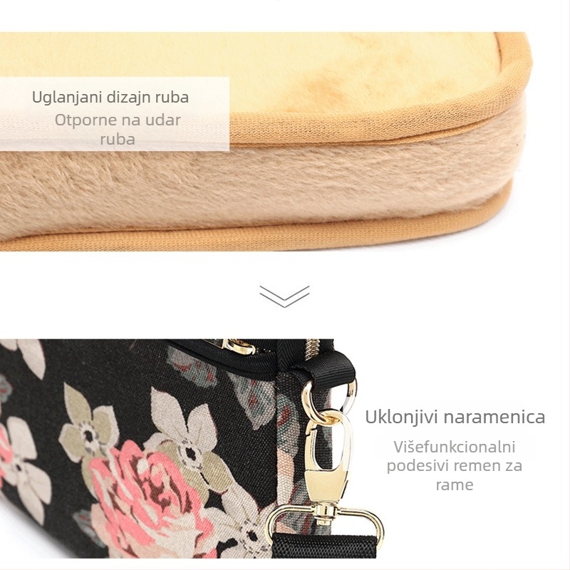 Kayond KY-20 Torba preko ramena za notebook/tablet – Platno, Zip, Unutarnji džep sa zipom, Džep za telefon, Prugasti uzorak