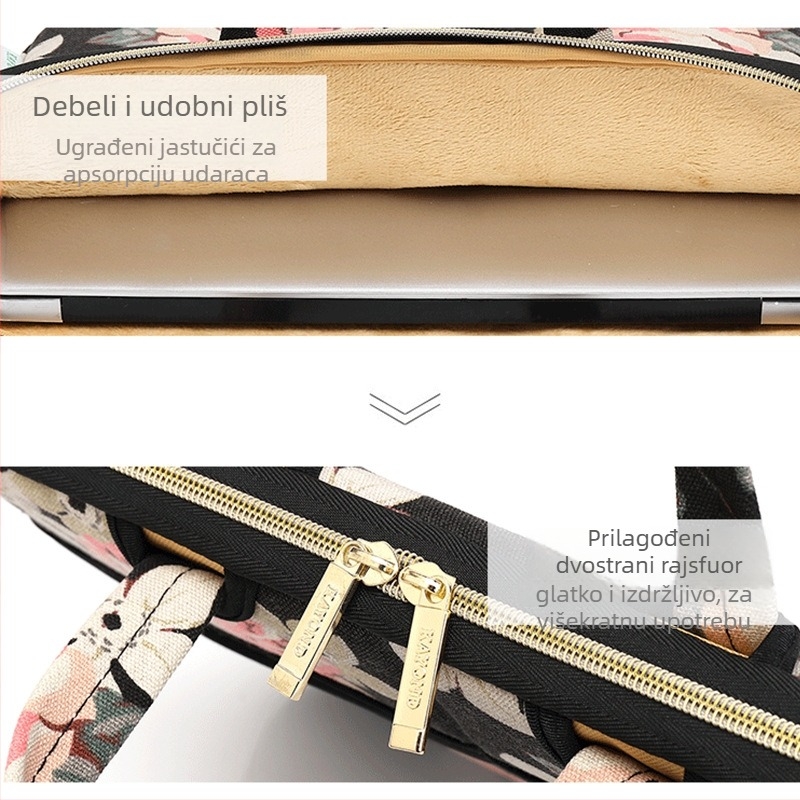 Kayond KY-20 Torba preko ramena za notebook/tablet – Platno, Zip, Unutarnji džep sa zipom, Džep za telefon, Prugasti uzorak