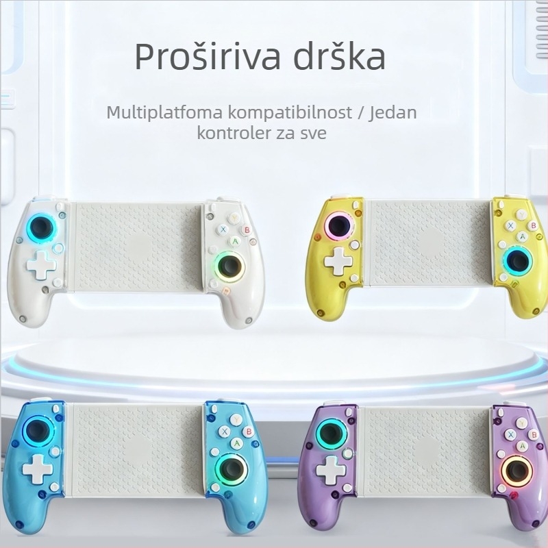 Proširivi gamepad za telefone i tablete – odmah postaje prijenosna konzola; Bluetooth, Type-C, vibracija, ABS; kompatibilan s Androidom, iOS-om, Switchom i PC-jem; Model G8+