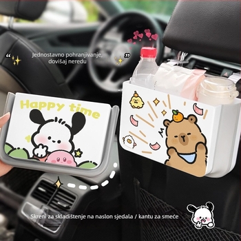 Kutija za pohranu na stražnjoj strani sjedala automobila, sklopiva, vodootporna i otporna na tlak, plastična, univerzalna