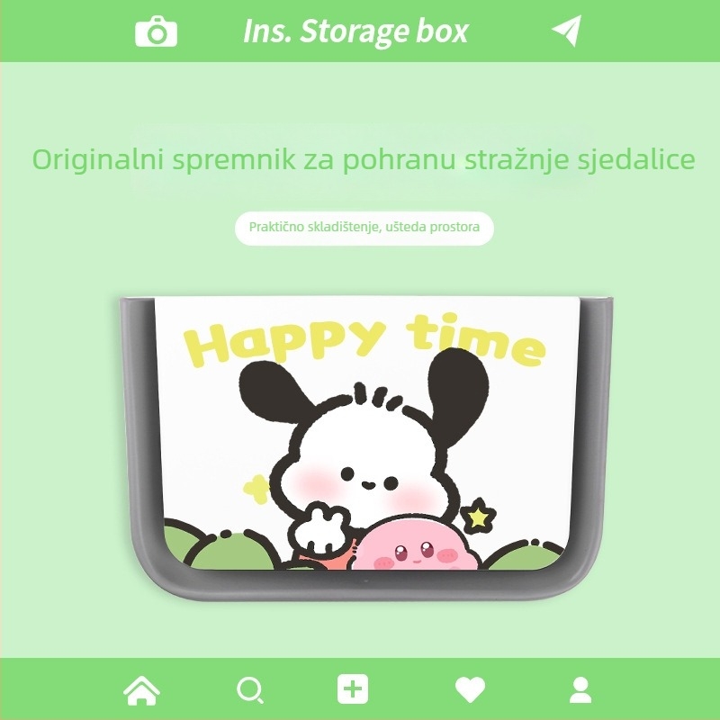 Kutija za pohranu na stražnjoj strani sjedala automobila, sklopiva, vodootporna i otporna na tlak, plastična, univerzalna