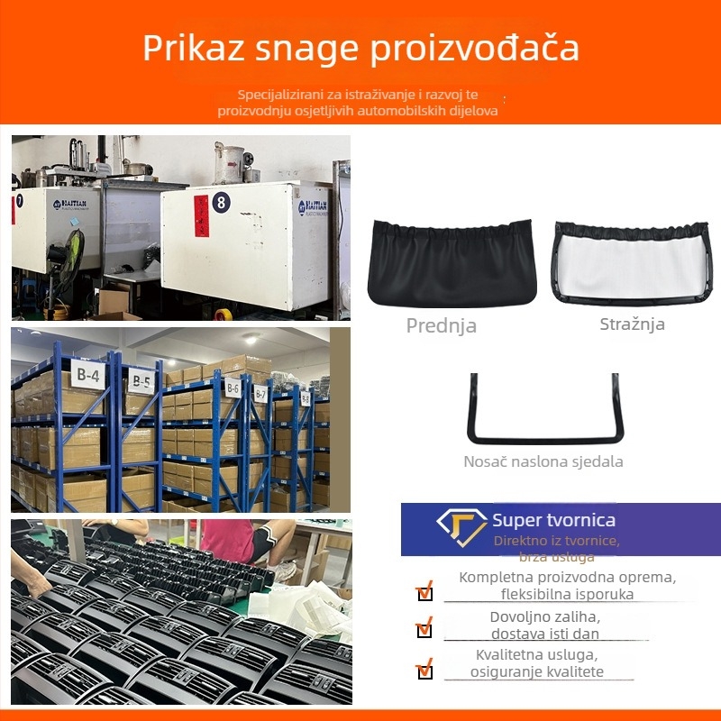Organizator stražnjeg naslona sjedišta Mercedes-Benz E-Class s klipom za pohranu