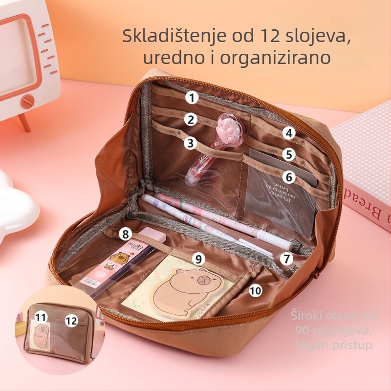 Pernica za olovke, 12 slojeva, platnena, velika kapaciteta, korejski/Instagram stil