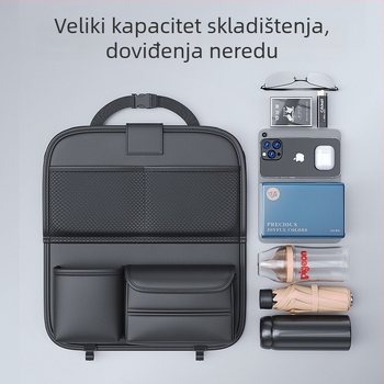 Organizator stražnjeg naslona automobila sa sklopnim stolom, kožni, vodootporan, za vješanje