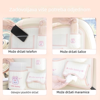 Blue Rain Torba za stražnju klupu automobila — platneni organizator za vješanje s motivom crtića, prilagodljiv s logom, univerzalna kompatibilnost