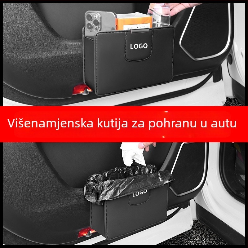 Viseći kutija za pohranu za stražnji dio automobila sa držačem za smeće i za čaše — vodootporna, otporna na tlak, prilagodljiva
