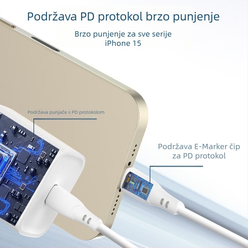 Philips USB-C kabel za napajanje i prijenos podataka, PD 100W, duljina 1–2 m