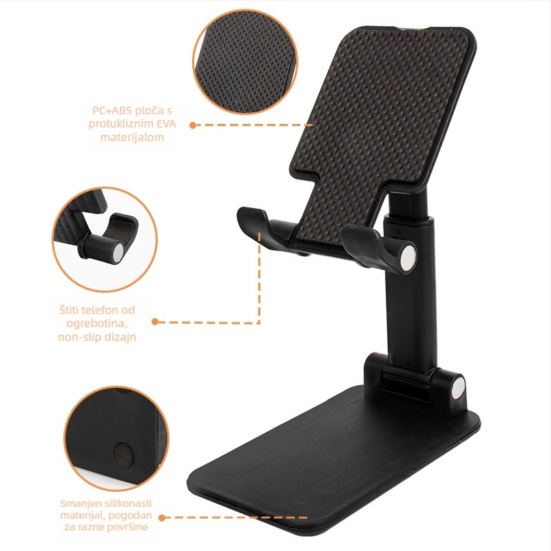 Držač za telefon i tablet (lazy bracket) — SX, plastičan, univerzalan, prilagodljiv