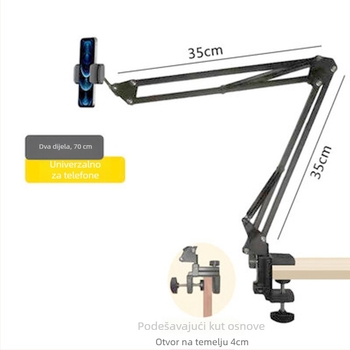 Sklopivi stolni držač za telefon i tablet, model YH-99, univerzalno, metal+ABS, za stolno i uživo prijenos
