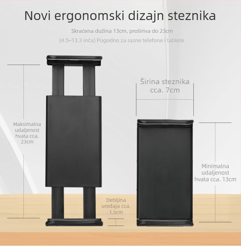 Sklopivi stolni držač za telefon i tablet, model YH-99, univerzalno, metal+ABS, za stolno i uživo prijenos