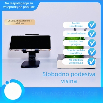 Meijiajie Sklopivi stolni nosač za pametne telefone i tablete – plastičan, prenosan, sklopiv, za fotografije, video i prijenos uživo