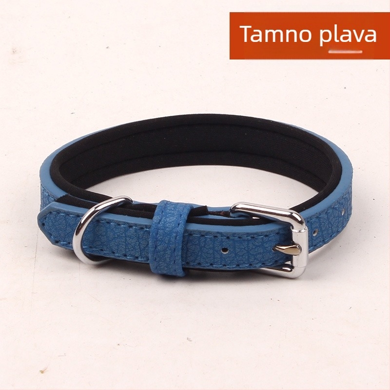 PU kožna ogrlica za psa – jednofarbni uzorak, za pse, licencirana privatna oznaka