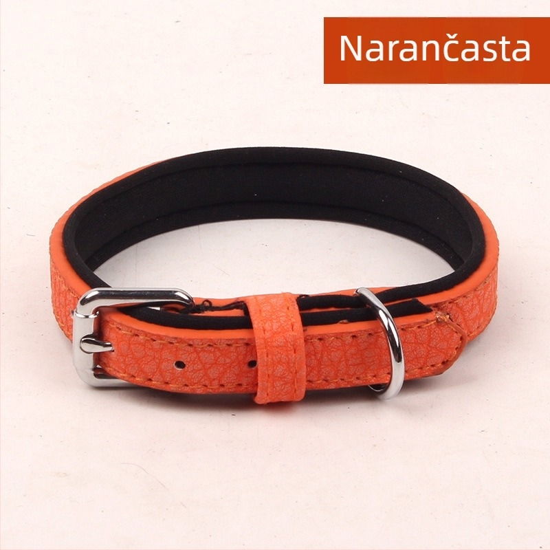 PU kožna ogrlica za psa – jednofarbni uzorak, za pse, licencirana privatna oznaka