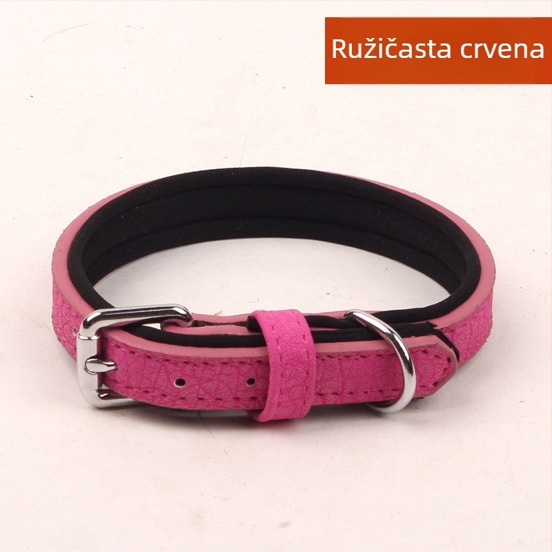 PU kožna ogrlica za psa – jednofarbni uzorak, za pse, licencirana privatna oznaka