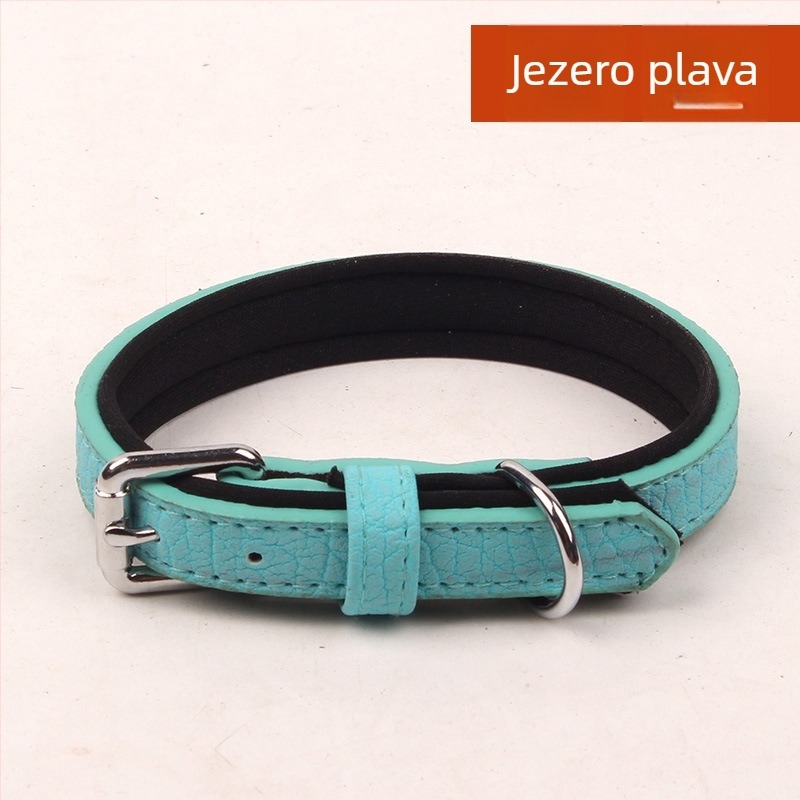 PU kožna ogrlica za psa – jednofarbni uzorak, za pse, licencirana privatna oznaka