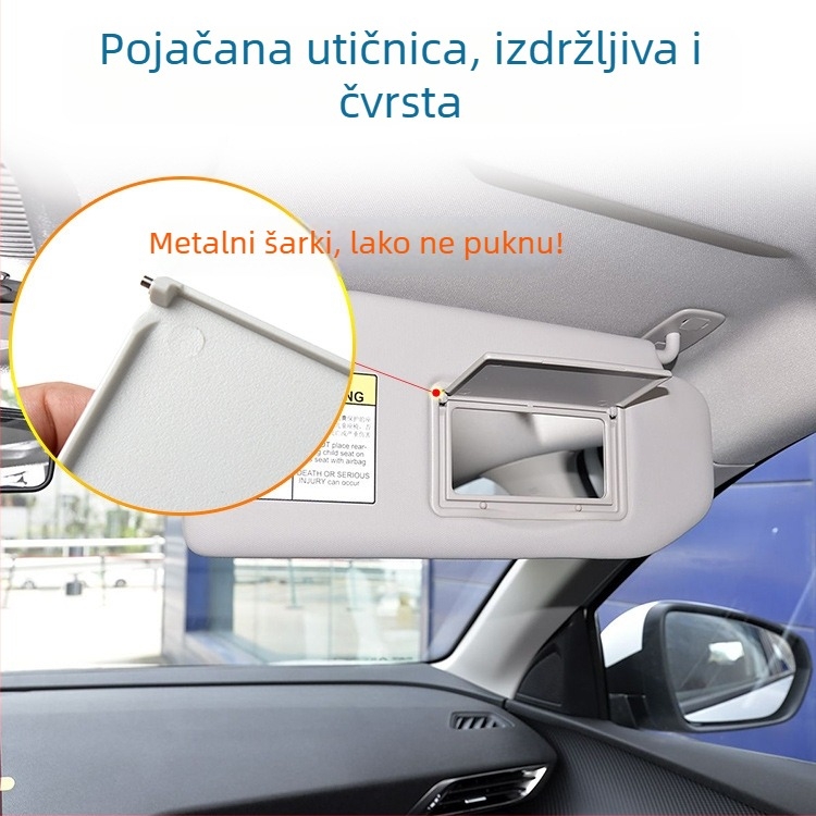 Poklopac za ogledalo za šminku u sunčanom viziru za Peugeot 308S/408/508/4008/3008, bez osvjetljenja, snap-on ugradnja