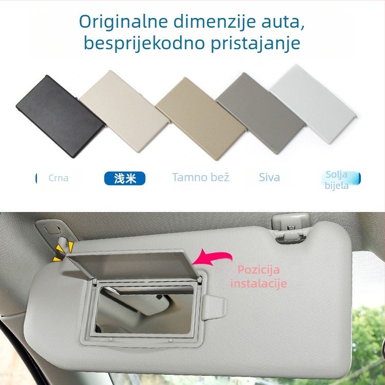 Poklopac za ogledalo za šminku u sunčanom viziru za Peugeot 308S/408/508/4008/3008, bez osvjetljenja, snap-on ugradnja