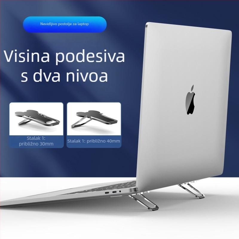 Držač za prijenosno računalo od aluminijske legure, sklopni, višenamjenski (Veličina 55×30×4 mm; Težina 0,3; OEM)