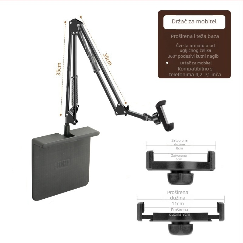 Stalak za telefon/tablet s MagSafe, skrivena magnetska veza bez klipse, univerzalni ramenski nosač za noćni ormarić