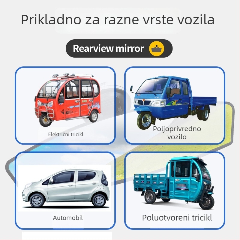 Širokokutno retrovizor sa snažnom usisnom čašom za unutarnju upotrebu – pomoćni retrovizor za parkiranje unatrag